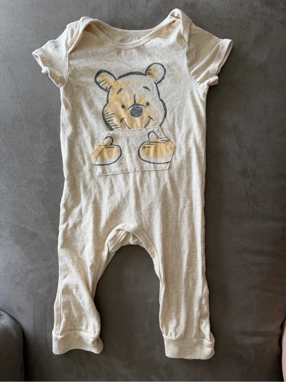 Disney Baby Cream Winnie-the-Pooh One-Piece Romper